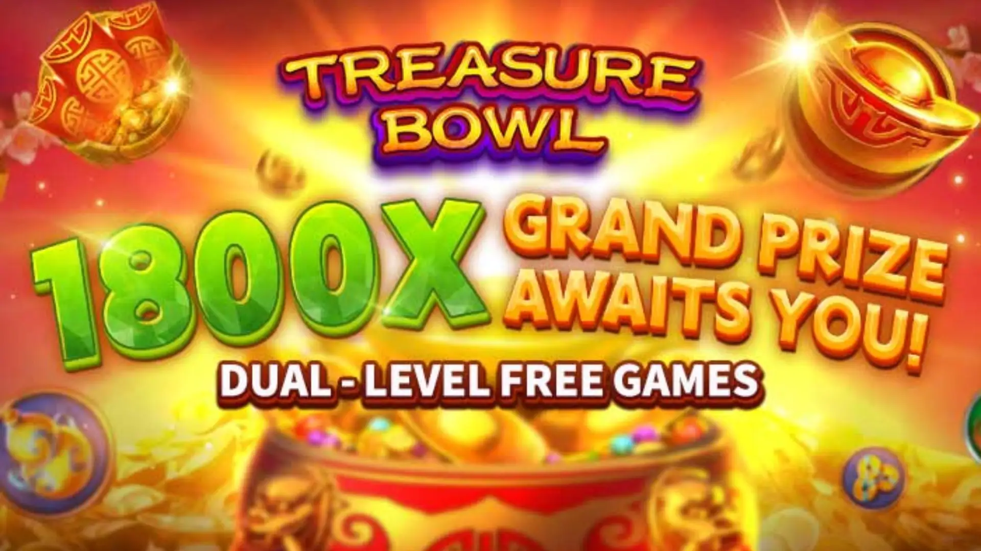 Multiplicadores Treasure Bowl 899g - 7777x Máximo com Tigela Dourada